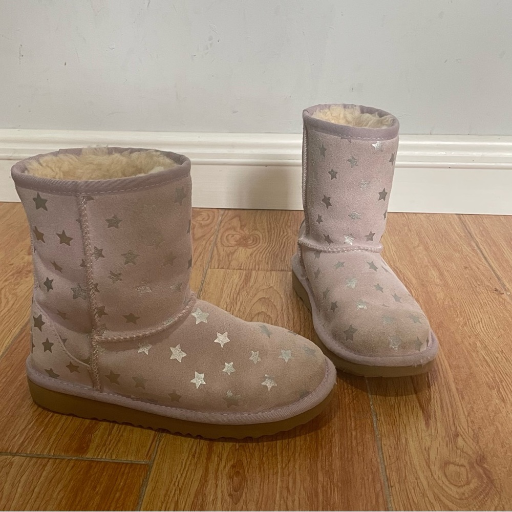 UGG Kids Pink Star Sheepskin Boots